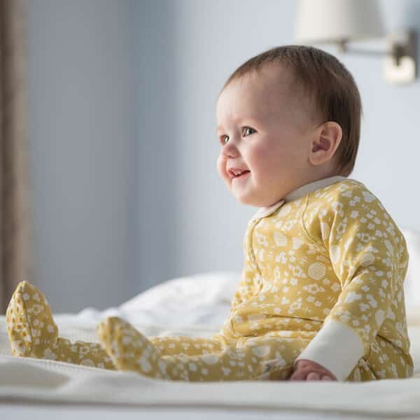 Organic Cotton Zip Up Yellow Bee Sleepsuit Sleepsuit / Babygrow Cotton Boulevard
