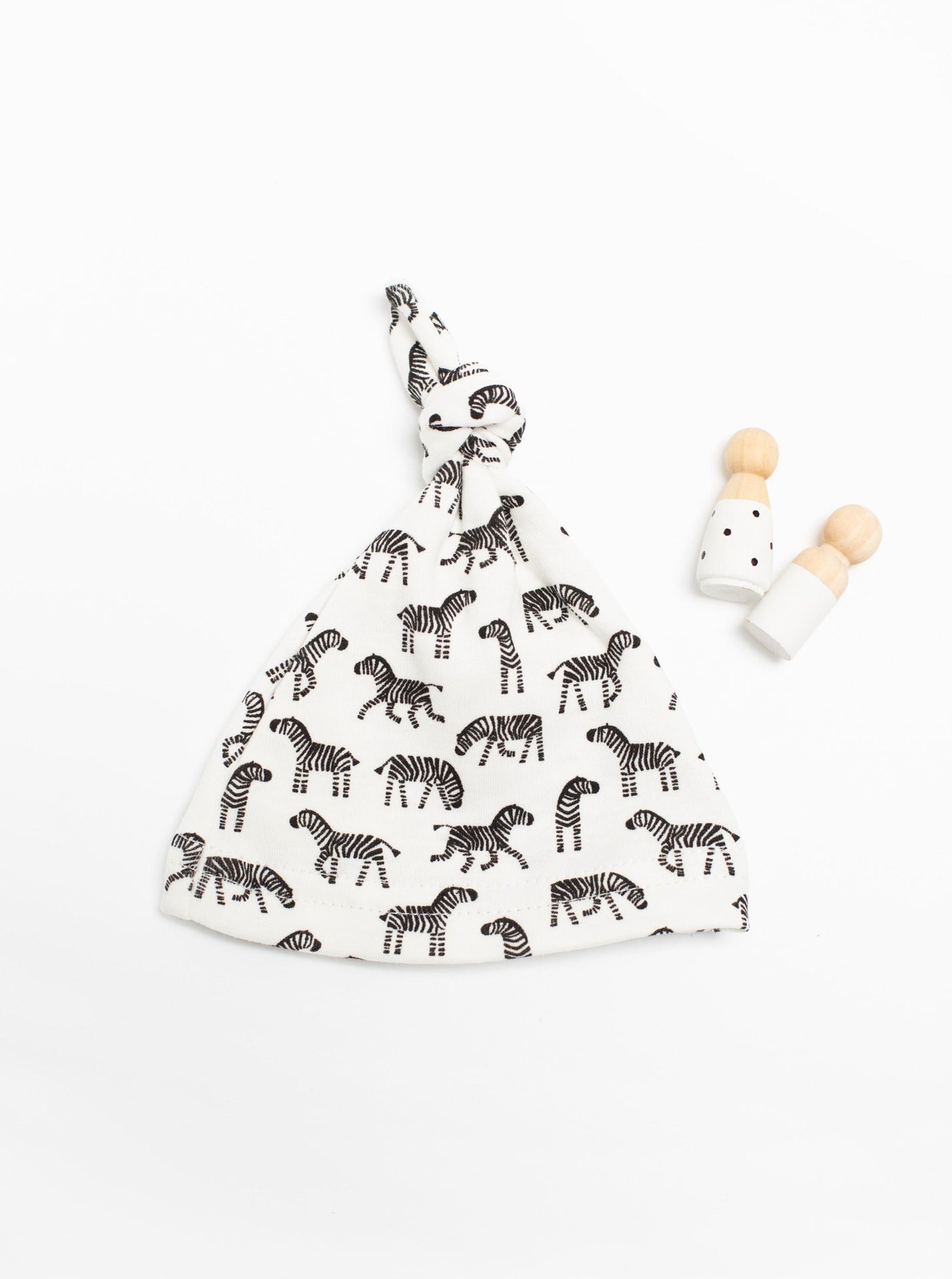 Premature Baby Hat, Knotted, Little Zebras, Premium 100% Organic Cotton Hat Tiny & Small