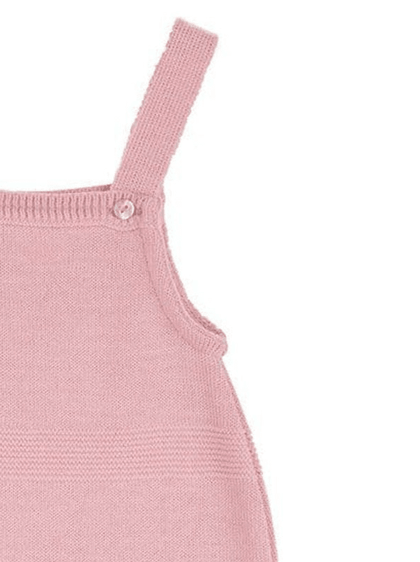 Pink Knitted Early Baby Dungarees Dungaree Dandelion