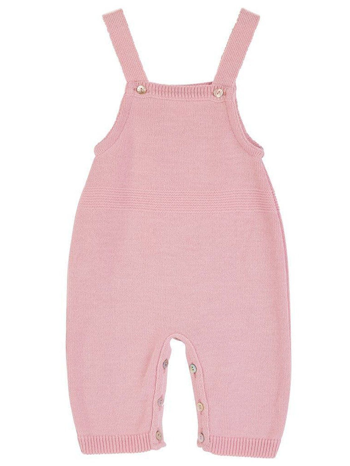 Pink Knitted Early Baby Dungarees Dungaree Dandelion