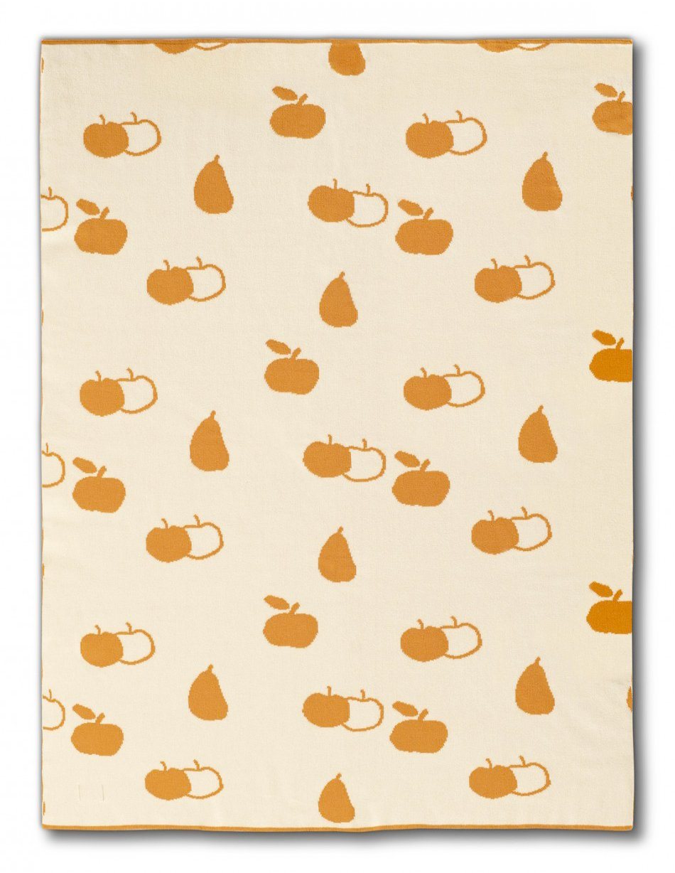 Organic Cotton Mustard Apple Print Baby Blanket Blanket Micu Micu
