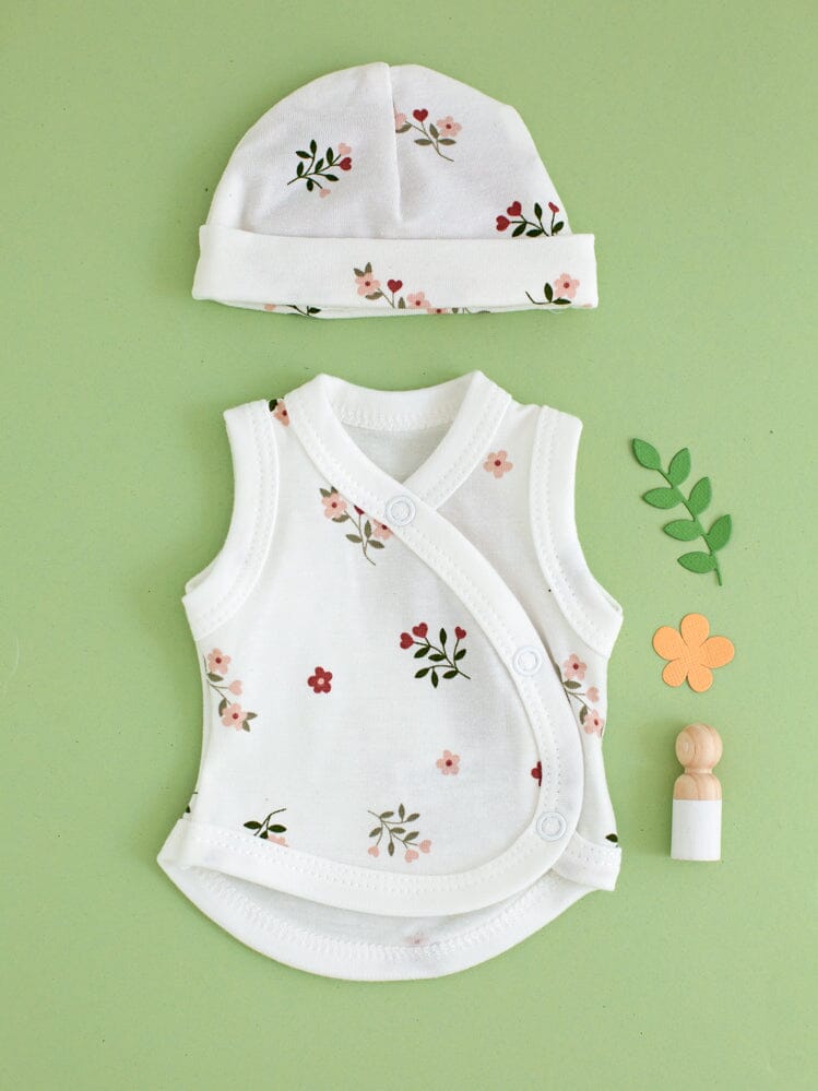 Incubator Vest & Round Hat Set, Beautiful Bloom Set Tiny & Small