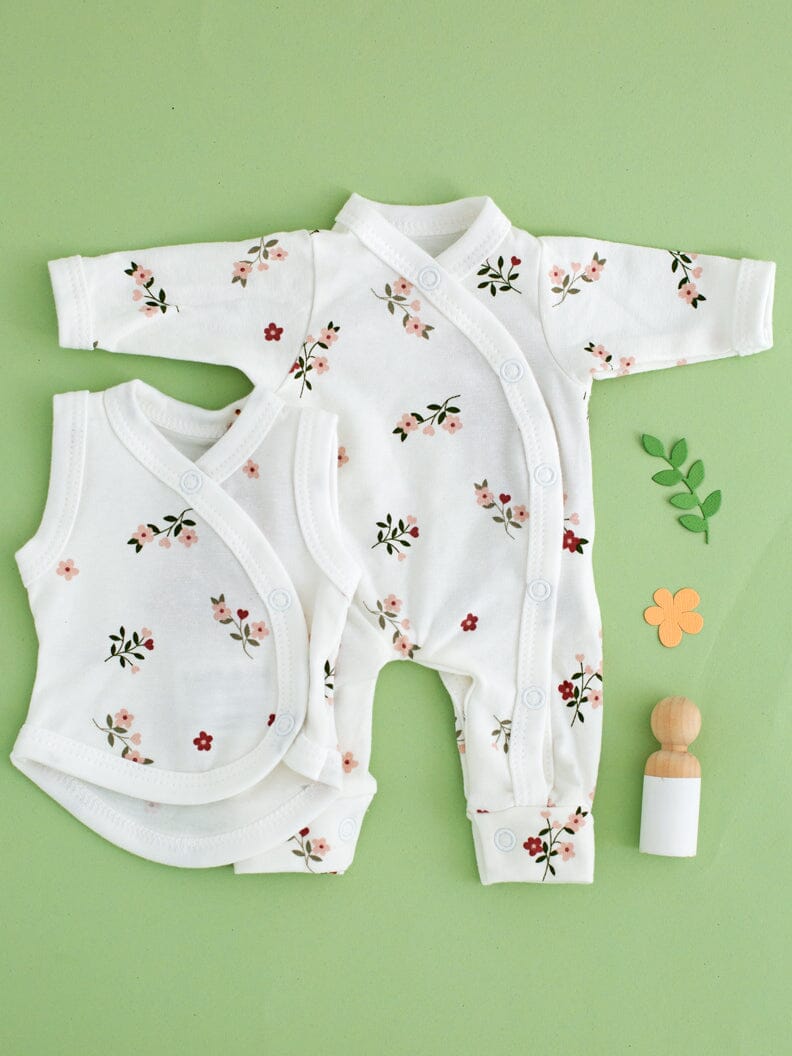 Beautiful Bloom Bundle - Sleepsuit & Incubator Vest Set Tiny & Small