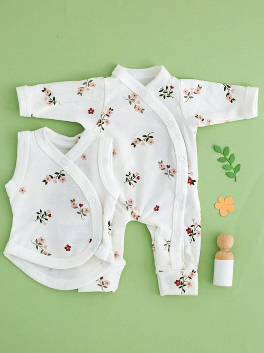 Beautiful Bloom Bundle - Sleepsuit & Incubator Vest Set Tiny & Small