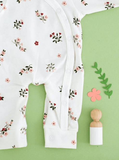 Prem Baby Sleepsuit, Beautiful Bloom Sleepsuit / Babygrow Tiny & Small