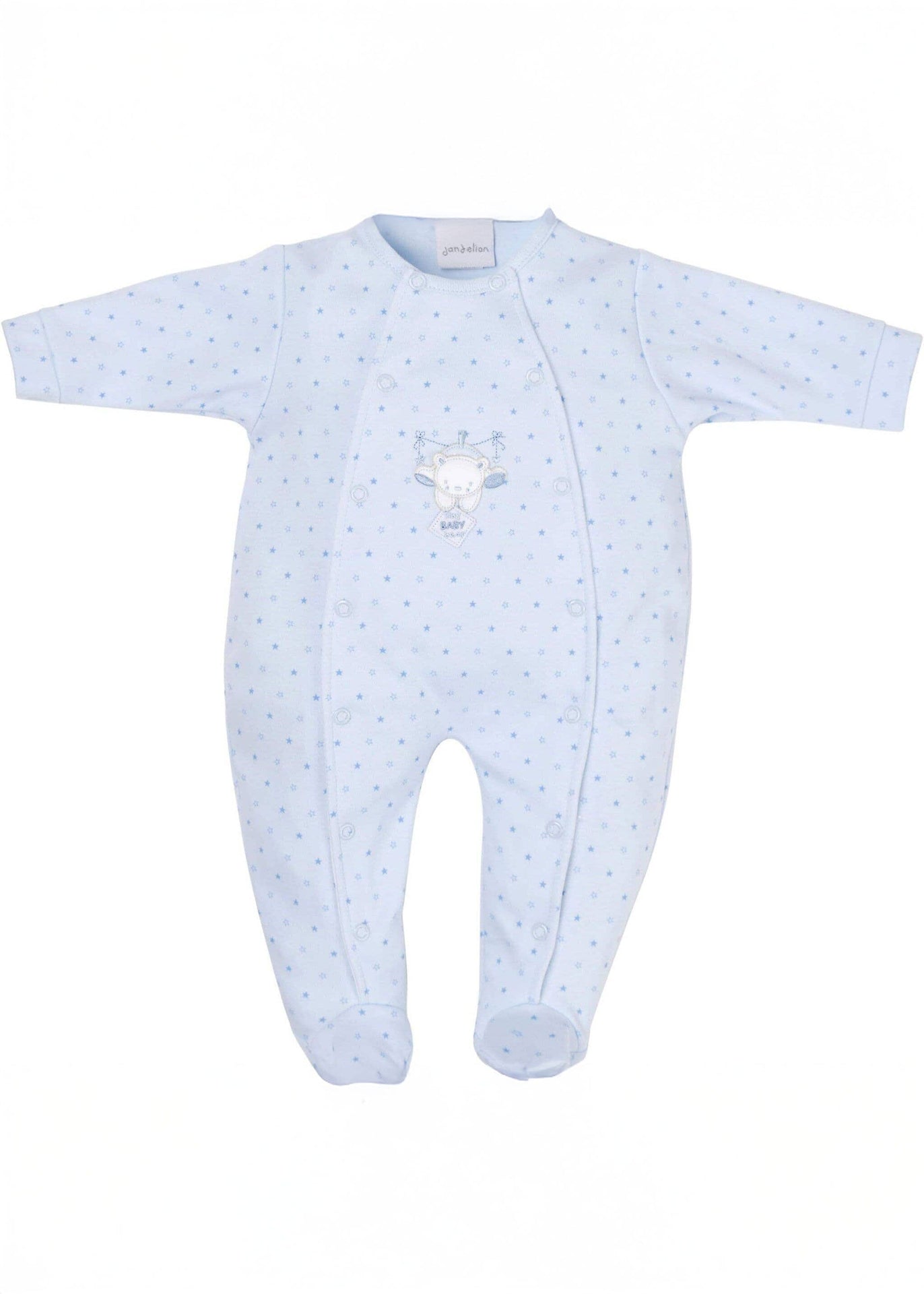 Blue Baby Bear Star Print Sleepsuit Sleepsuit / Babygrow Dandelion
