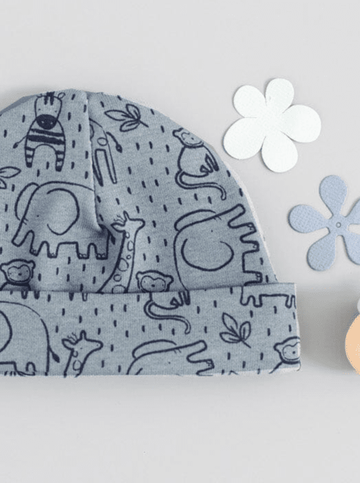 Preemie Round Hat, Safari Friends Hat Tiny & Small