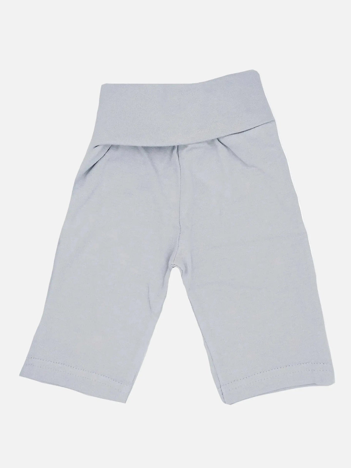 Blue organic rolled waist baby trousers by Under The Nile