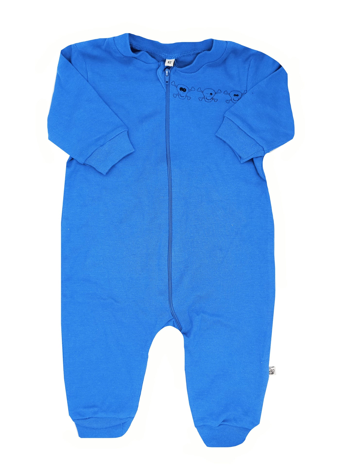 Blue Skull and Crossbones Footless Babygrow Sleepsuit / Babygrow Pippi
