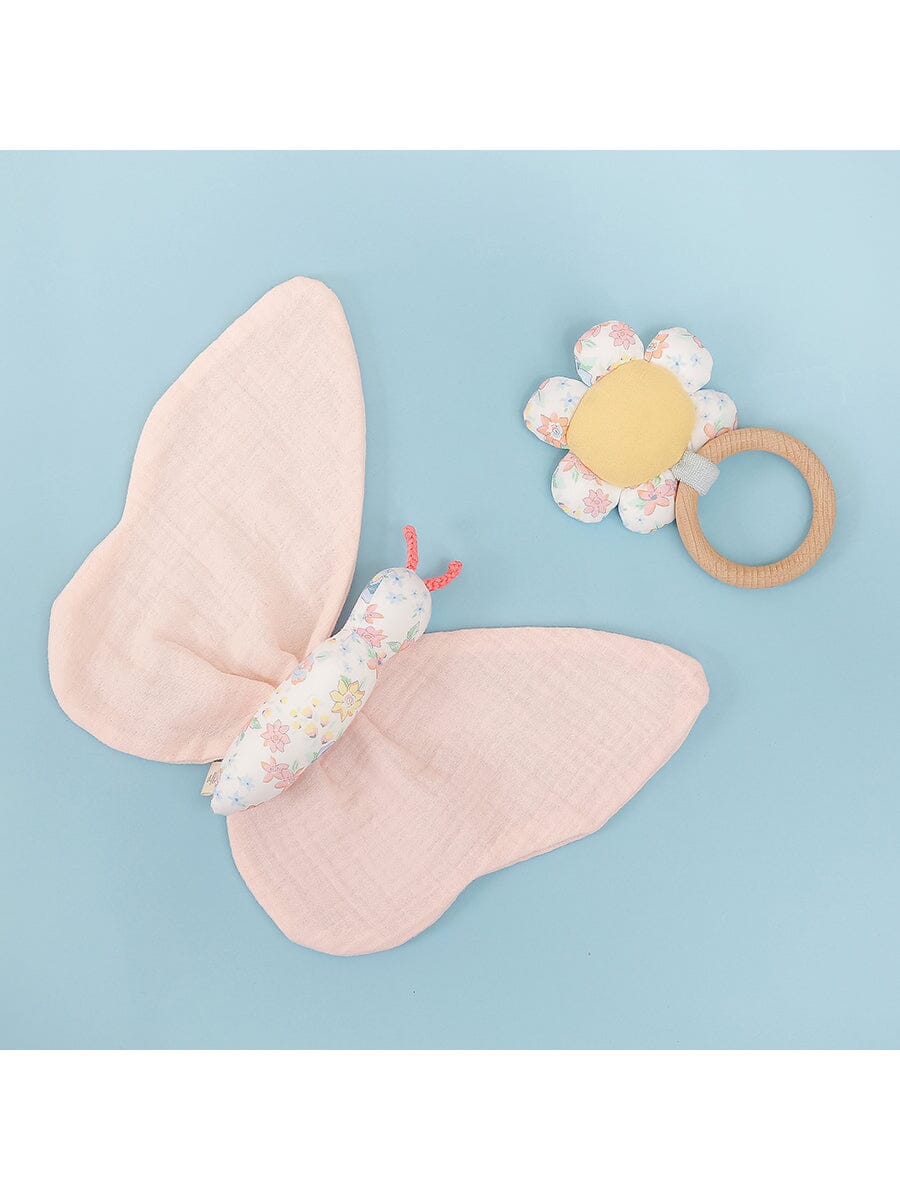 Pink Butterfly Muslin Comforter - 100% Organic Cotton Comforter Albetta UK