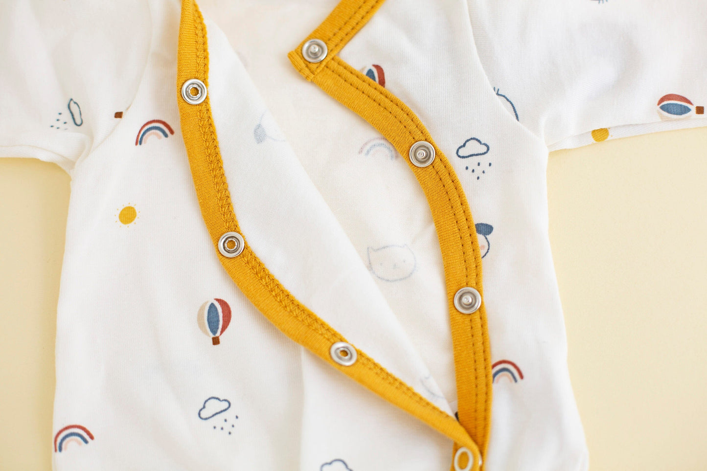 Prem Baby Sleepsuit, Pet Pals - Mustard Sleepsuit / Babygrow Tiny & Small