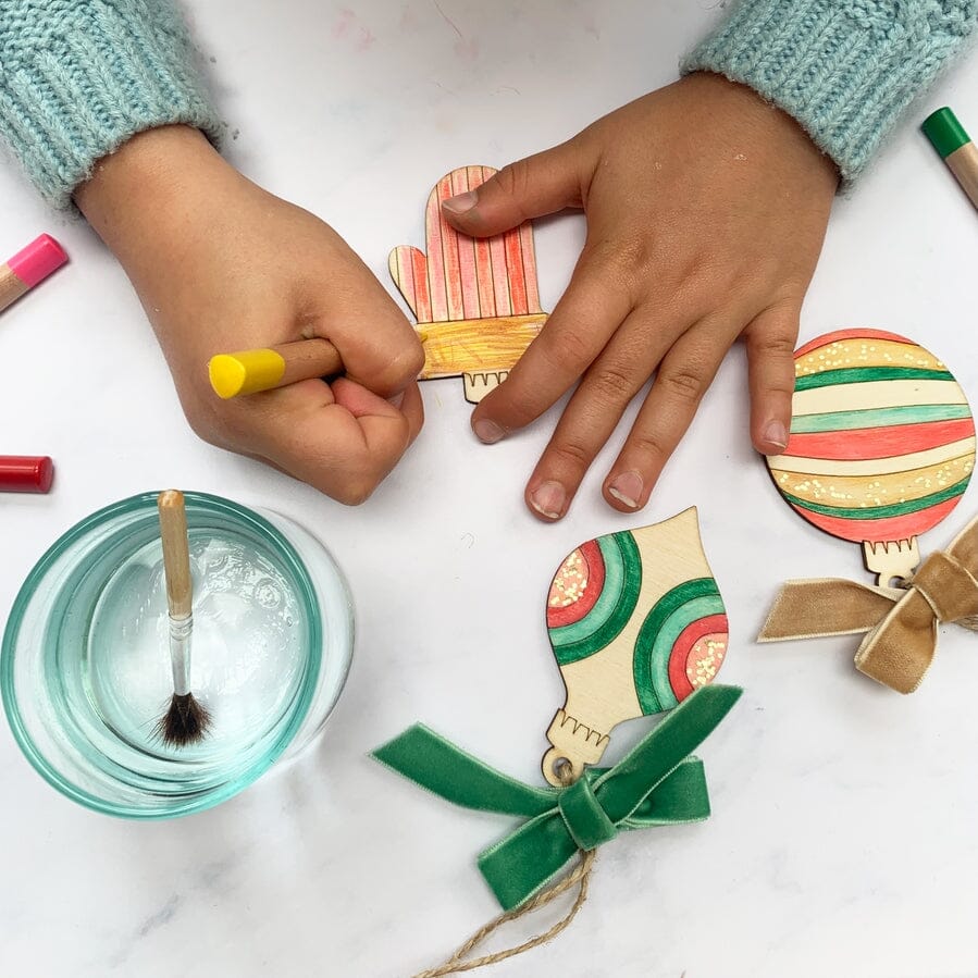 Christmas Glitter Decorations Craft Kit Sibling Gifts Cotton Twist