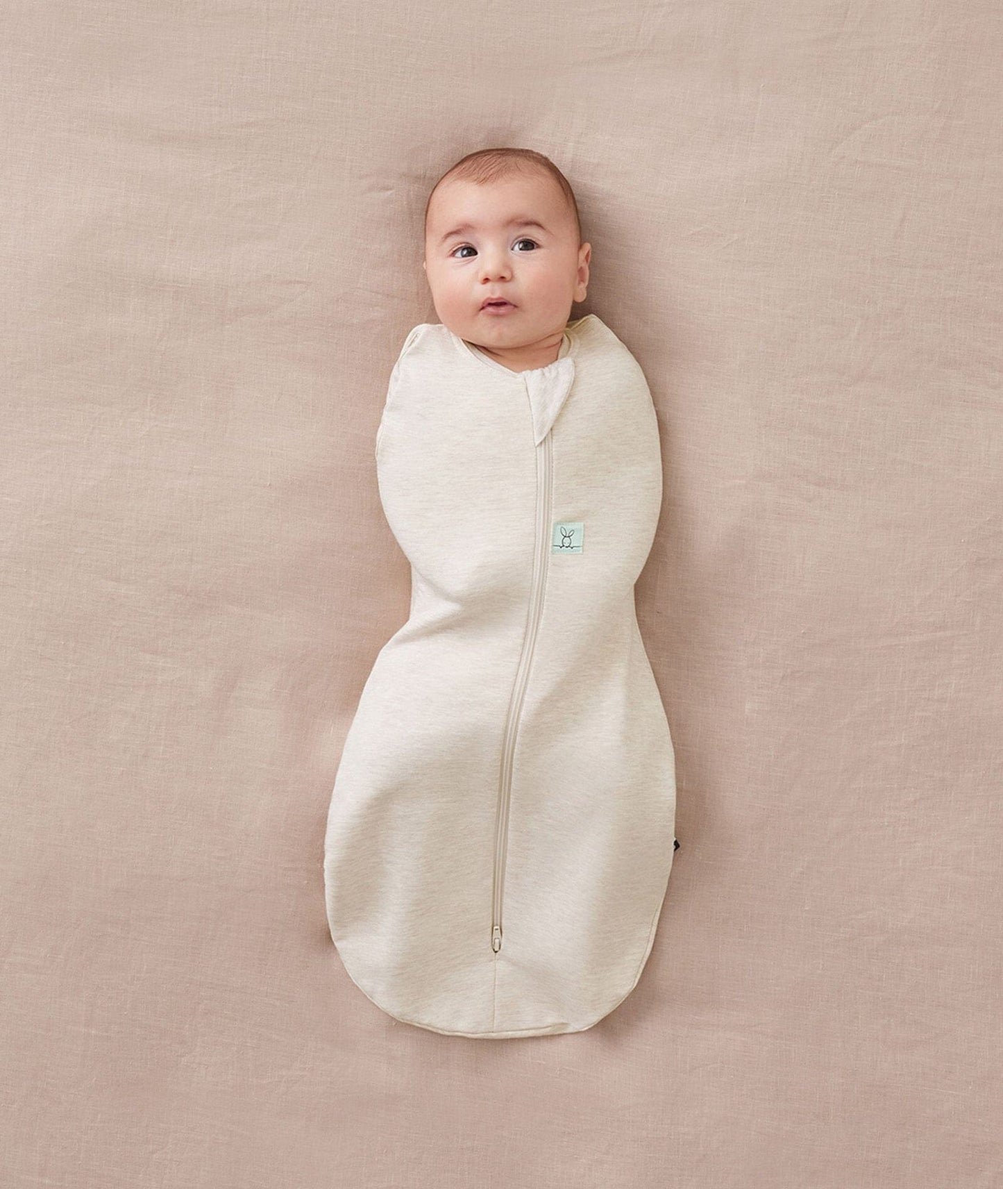 Ergopouch - Organic All Year Cocoon Swaddle Bag -Oatmeal Marle -1 Tog Sleeping Bag ErgoPouch - Australia