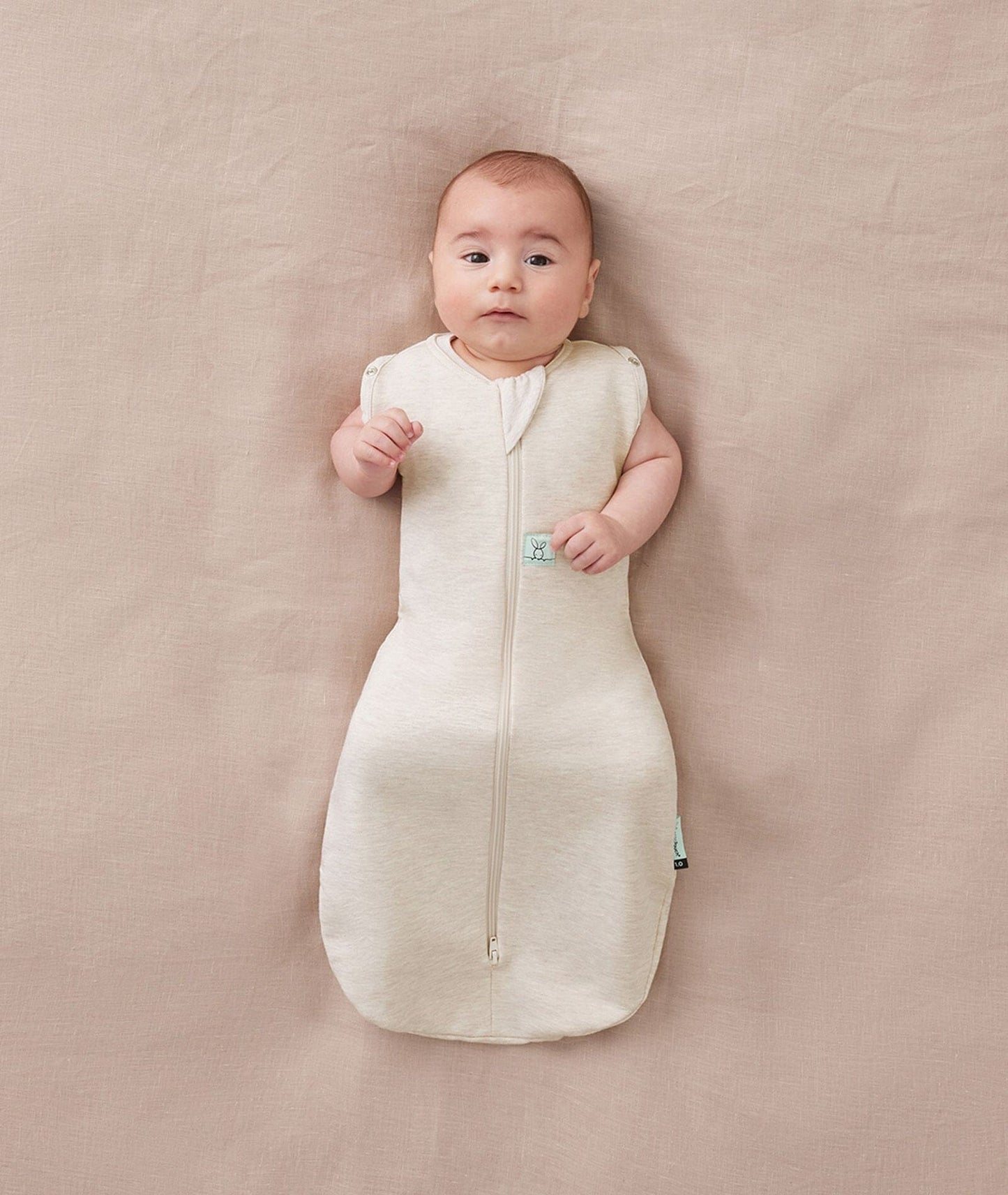 Ergopouch - Organic All Year Cocoon Swaddle Bag -Oatmeal Marle -1 Tog Sleeping Bag ErgoPouch - Australia