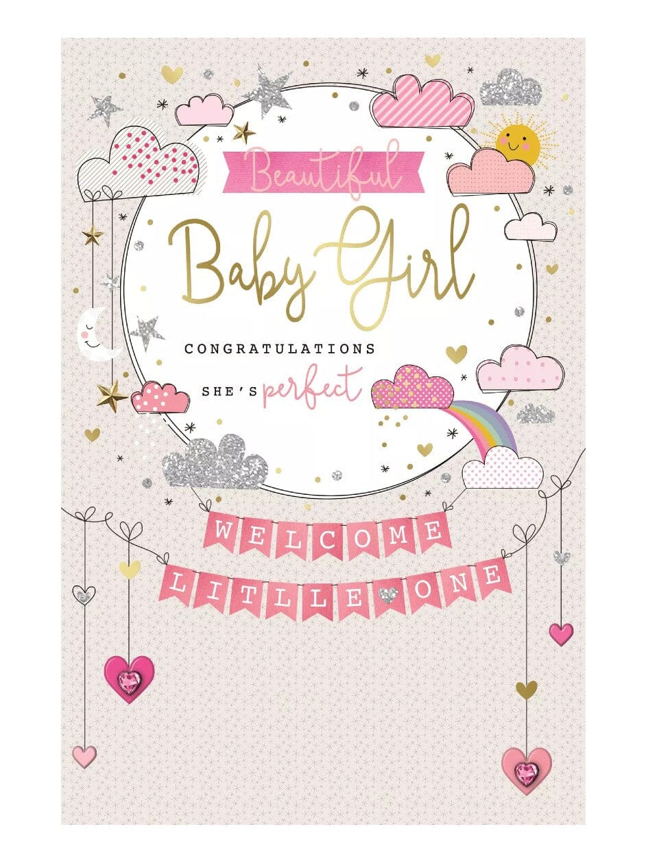 Cards & Message Cards & Gift Wrap Little Mouse Baby Clothing & Gifts Welcome Little One - Baby Girl