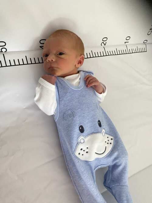 Early Baby Top & Hippo Footed Dungarees Set - Blue Dungaree EEVI