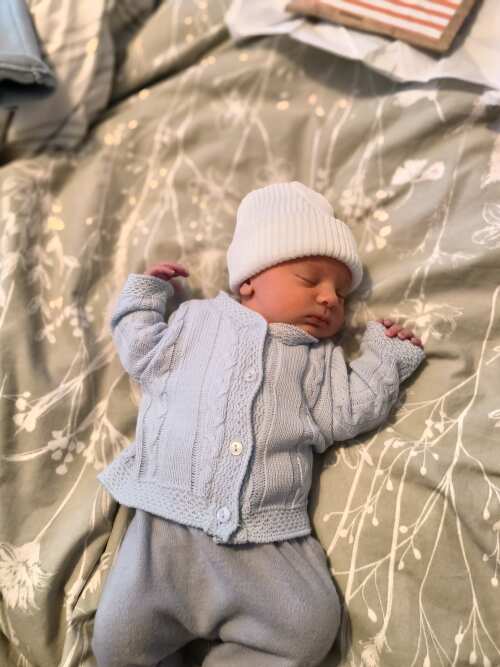 Blue Cable Knit Baby Cardigan - Straight Hem Cardigan / Jacket Beebo