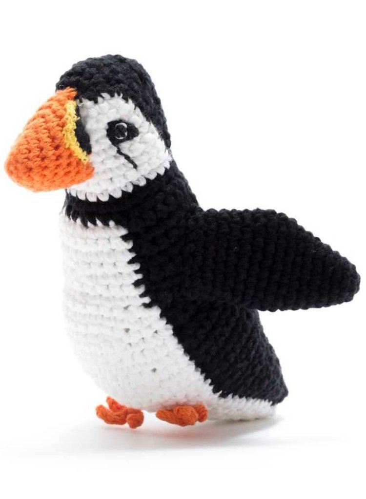 Crochet Puffin - Ethically Sourced Rattle Toy Toy Best Years