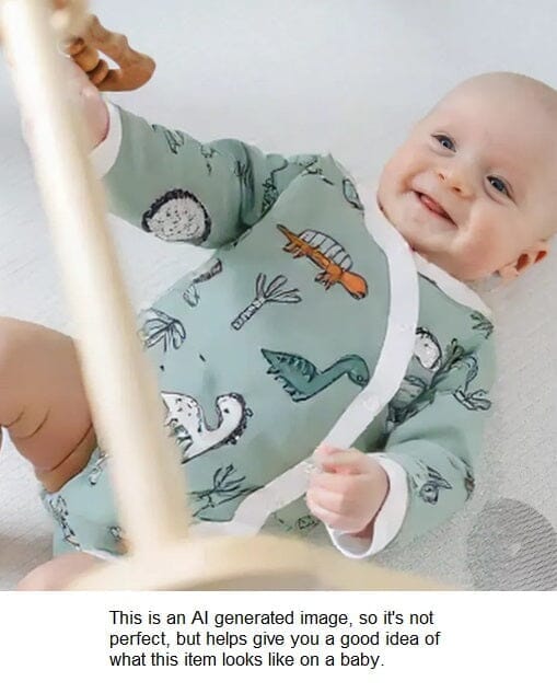 Bodysuit, Dino Buddies, Teal Bodysuit / Vest Tiny & Small