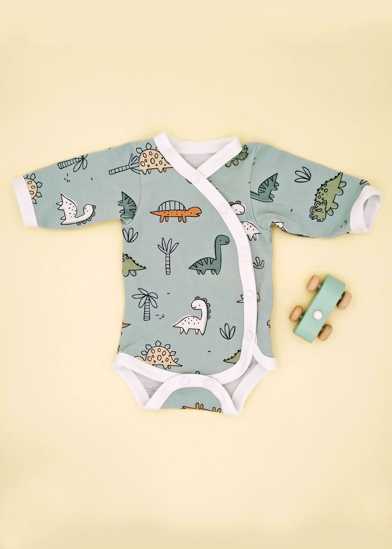 Bodysuit, Dino Buddies, Teal Bodysuit / Vest Tiny & Small