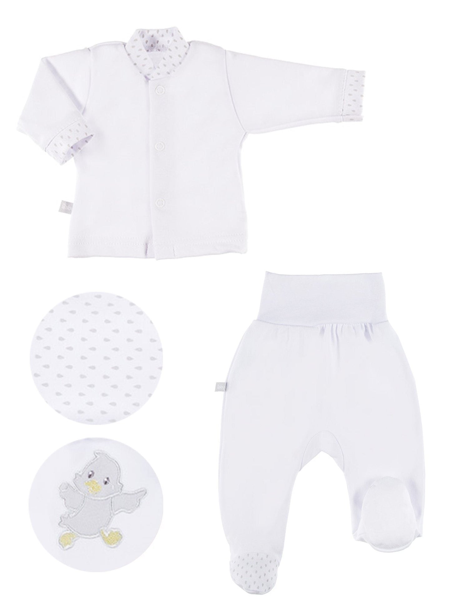 Embroidered Chick Trousers & Top Set - White Top & Trousers EEVI