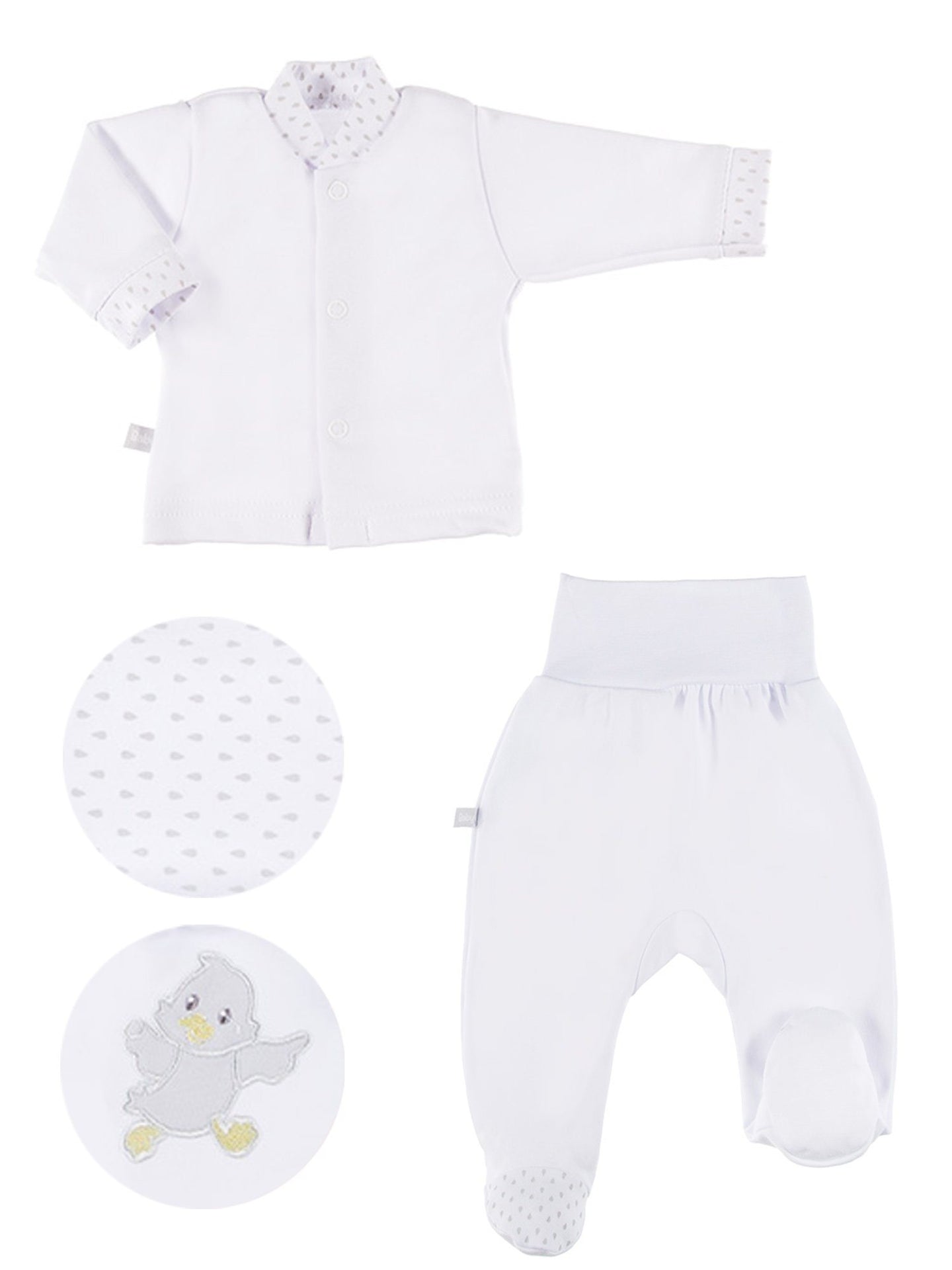 Embroidered Chick Trousers & Top Set - White Top & Trousers EEVI