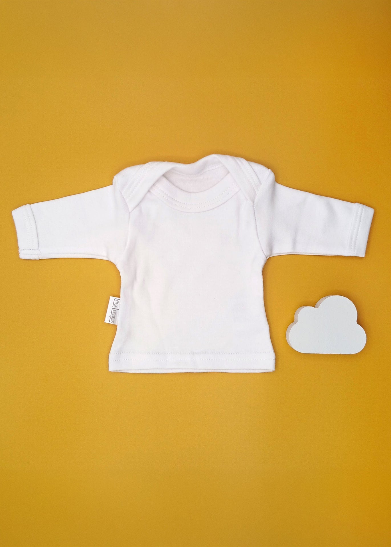 100% Cotton Envelope Neck Top - White Top / T-shirt Tiny & Small