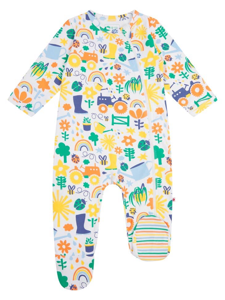 Piccalilly Zip-up Footed Sleepsuit - Potting Shed Sleepsuit / Babygrow Piccalilly