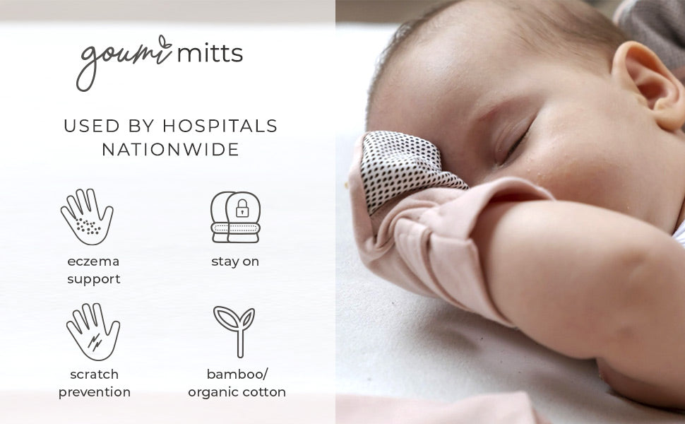 Baby Stay-On Scratch Mittens - Abstract Floral Scratch Mitts Goumikids