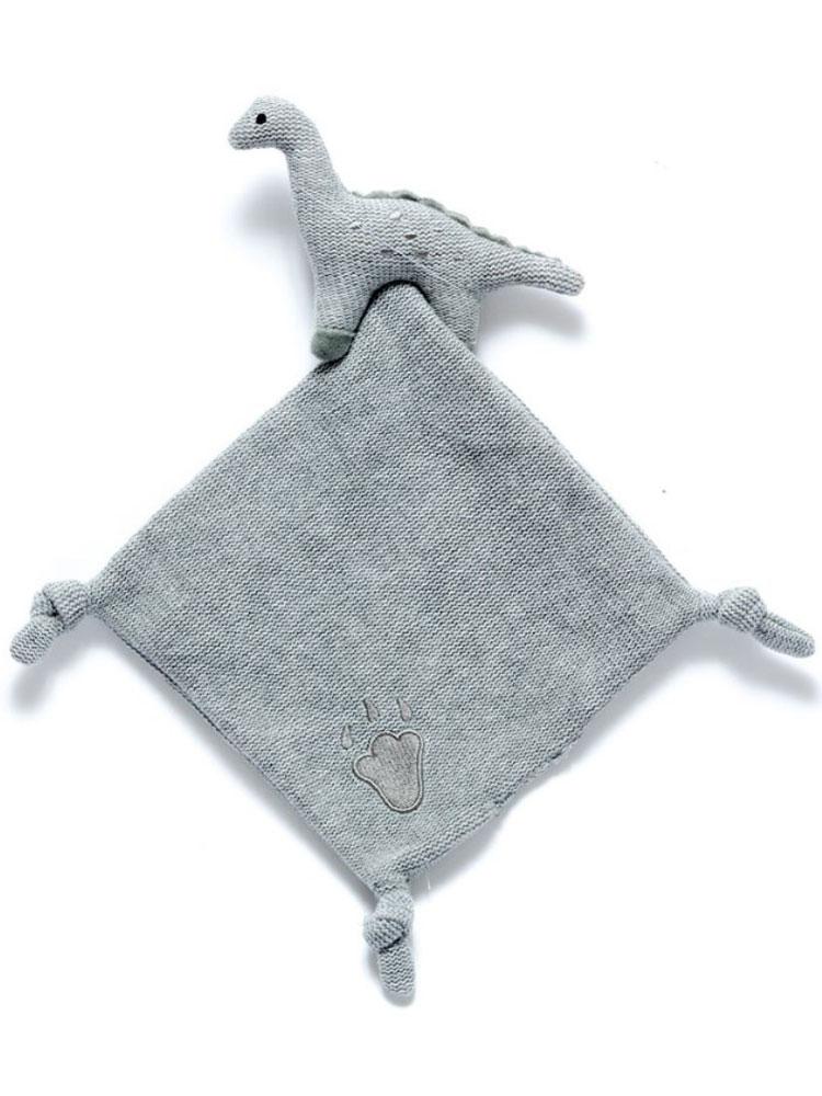 Organic Grey Knitted Dinosaur With Comfort Blanket Comforter Best Years