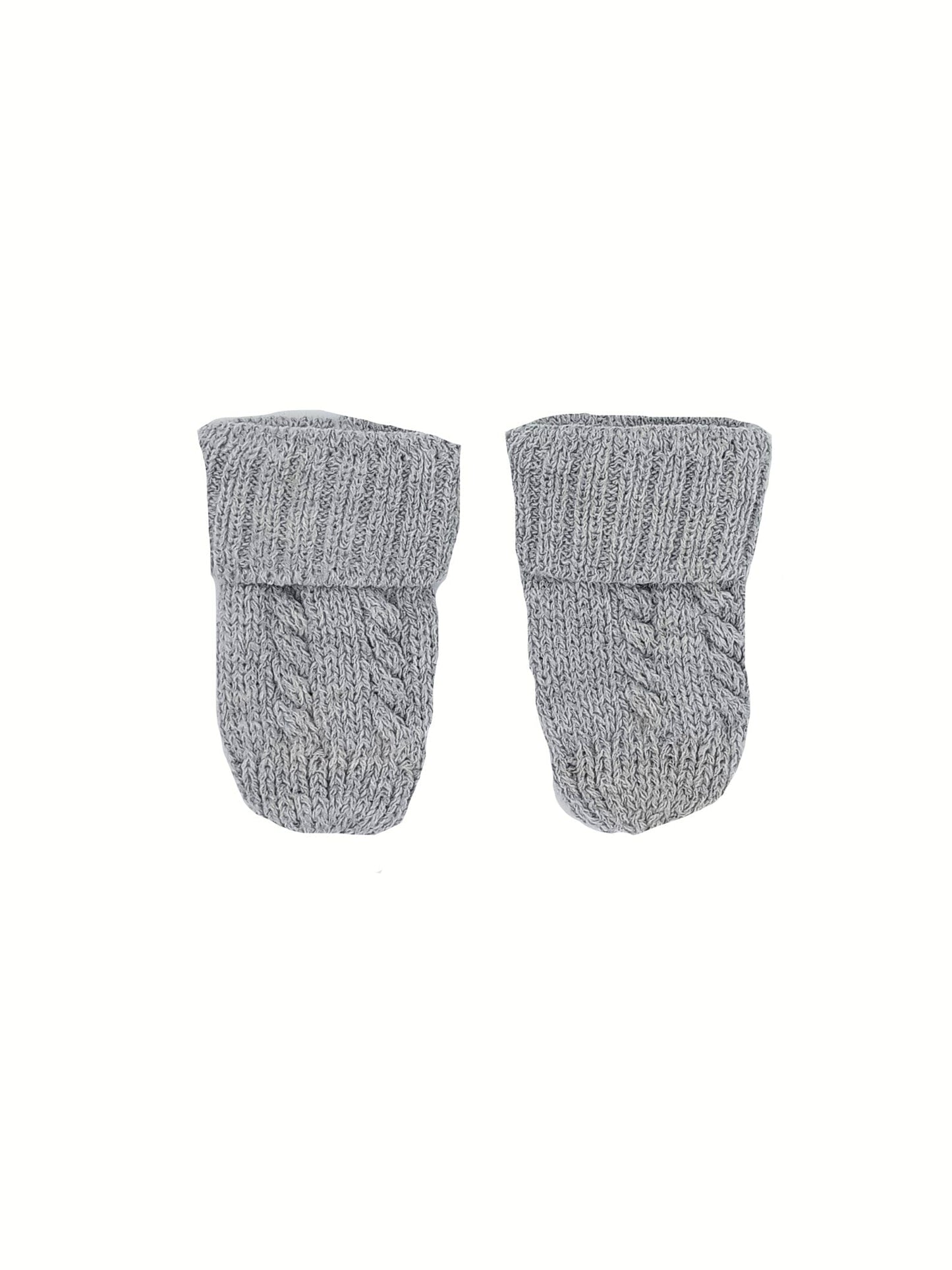 Tiny Baby Knitted Mittens, Grey Mittens Soft Touch