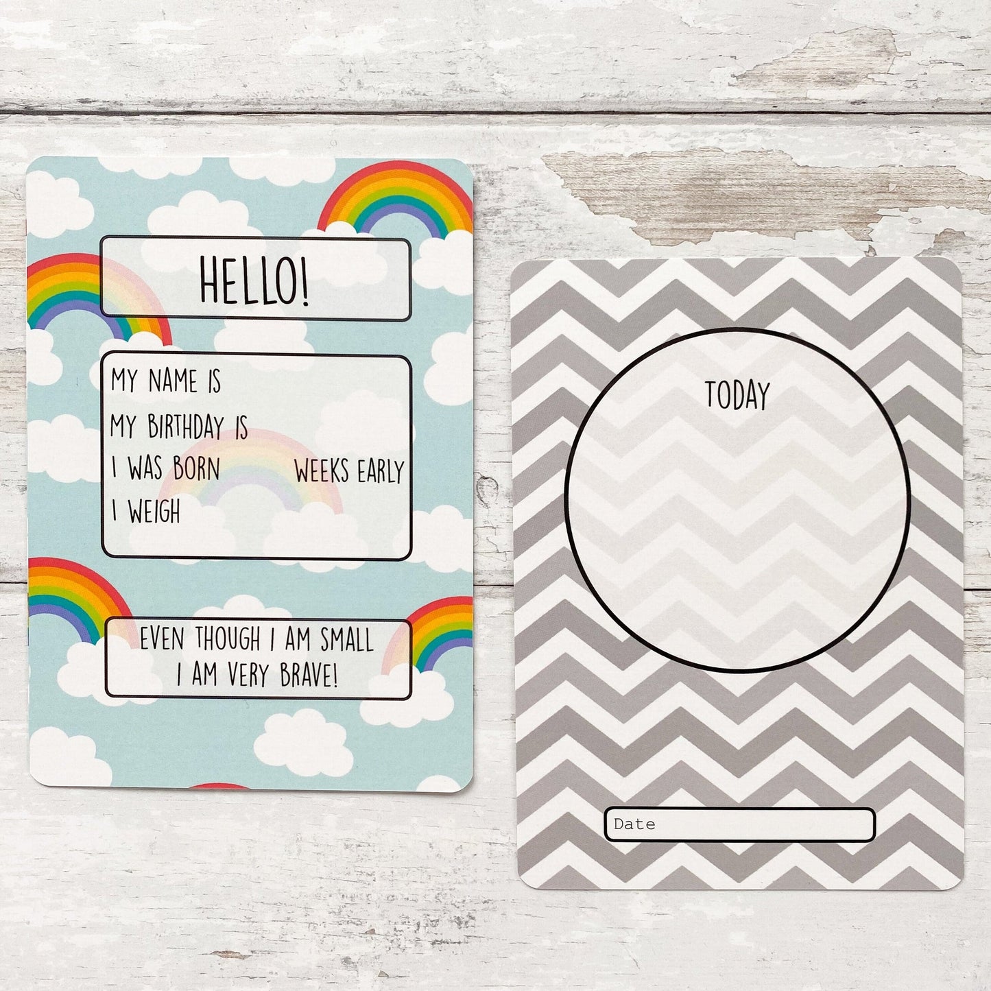 Premature Baby Milestone Cards - £2 Goes To Tommy’s Milestone cards Little Mouse Baby Clothing & Gifts