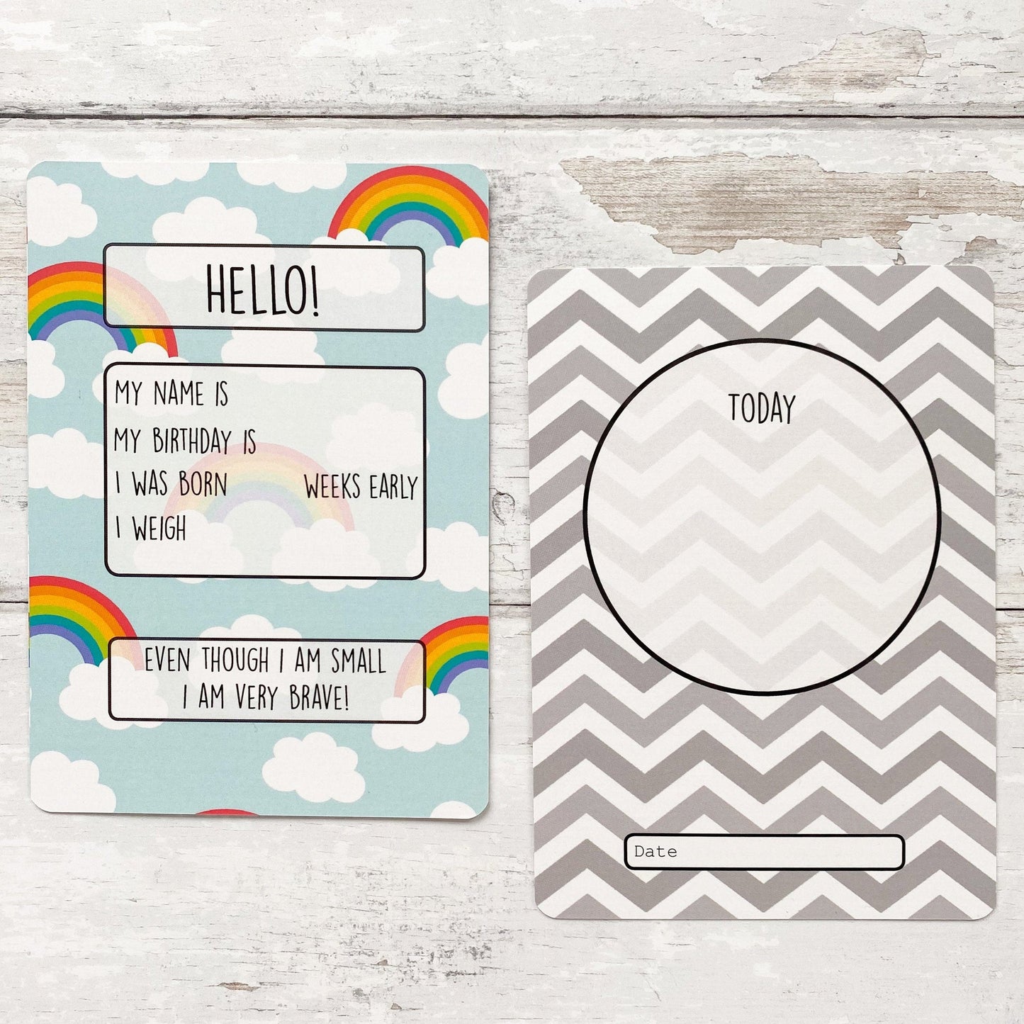 Premature Baby Milestone Cards - £2 Goes To Tommy’s Milestone cards Little Mouse Baby Clothing & Gifts