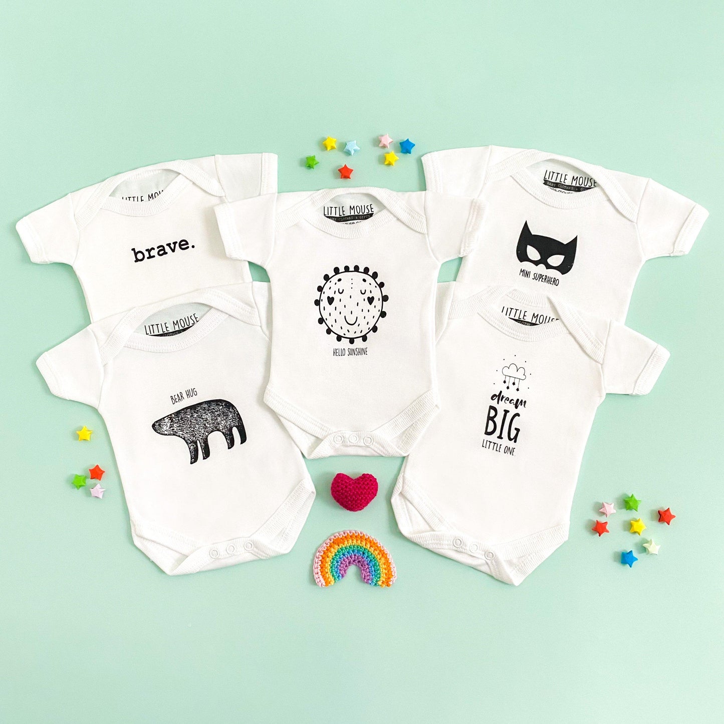 "Brave" Bodysuit - Blue Bodysuit / Vest Little Mouse Baby Clothing & Gifts