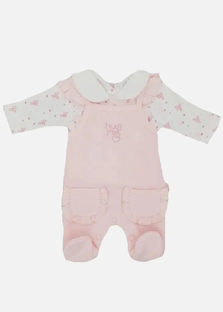 "Hug Me" dungaree set for tiny and early babies by Tiny Chick