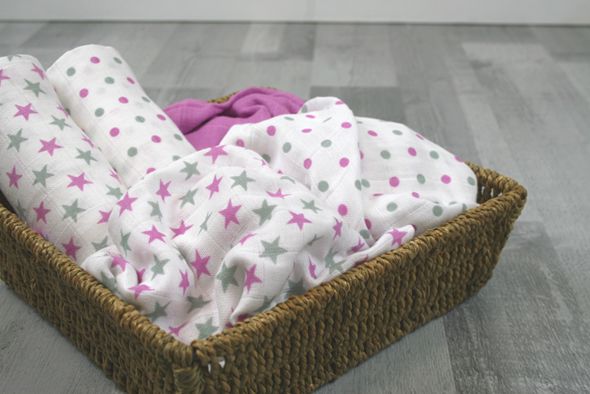 Spots cotton muslin square by Muslinz, folded