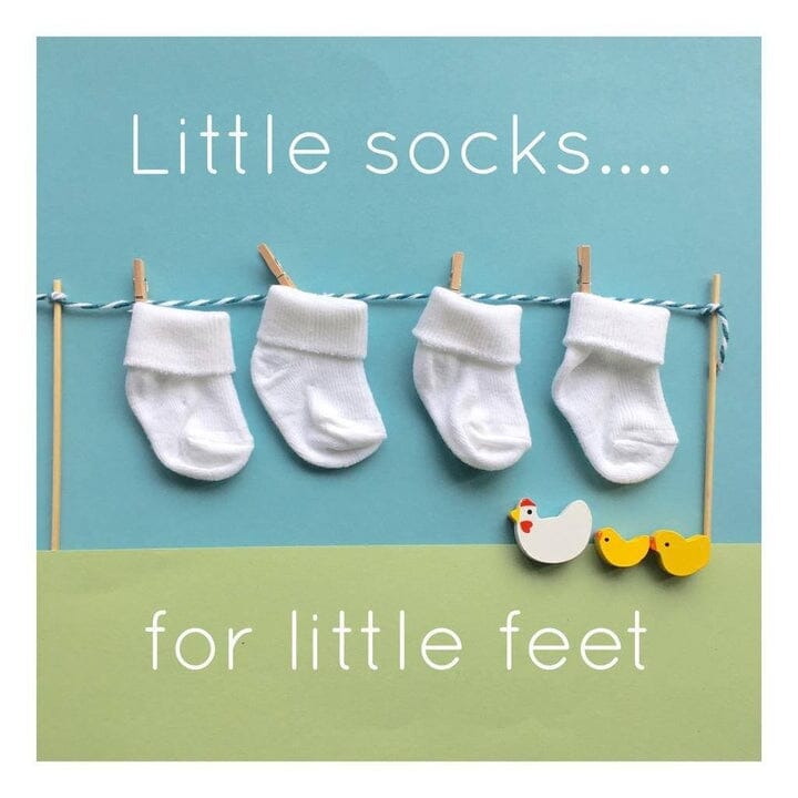Tiny Baby Socks, White, 3 Pack Socks Little Mouse Baby Clothing & Gifts