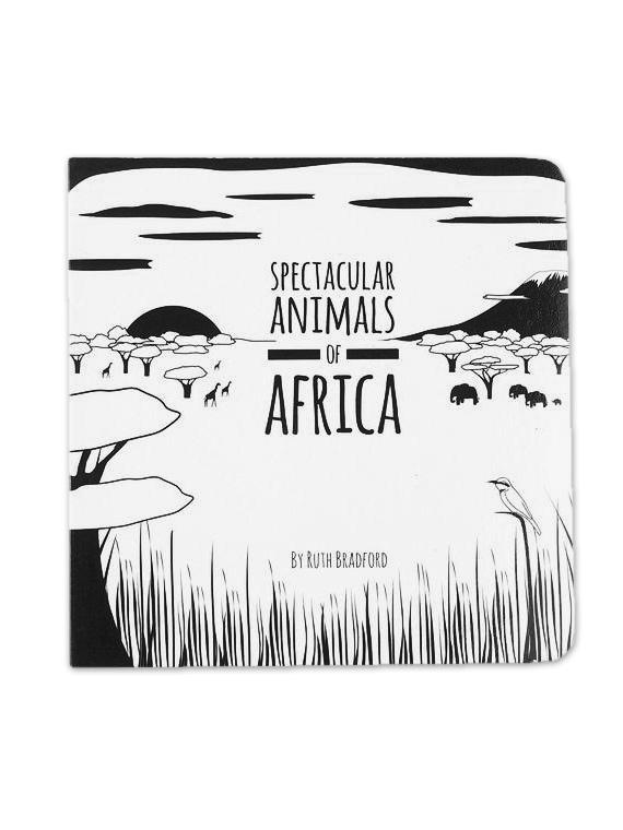High Contrast Baby Book - African Animals Book The Little Black & White Book Project