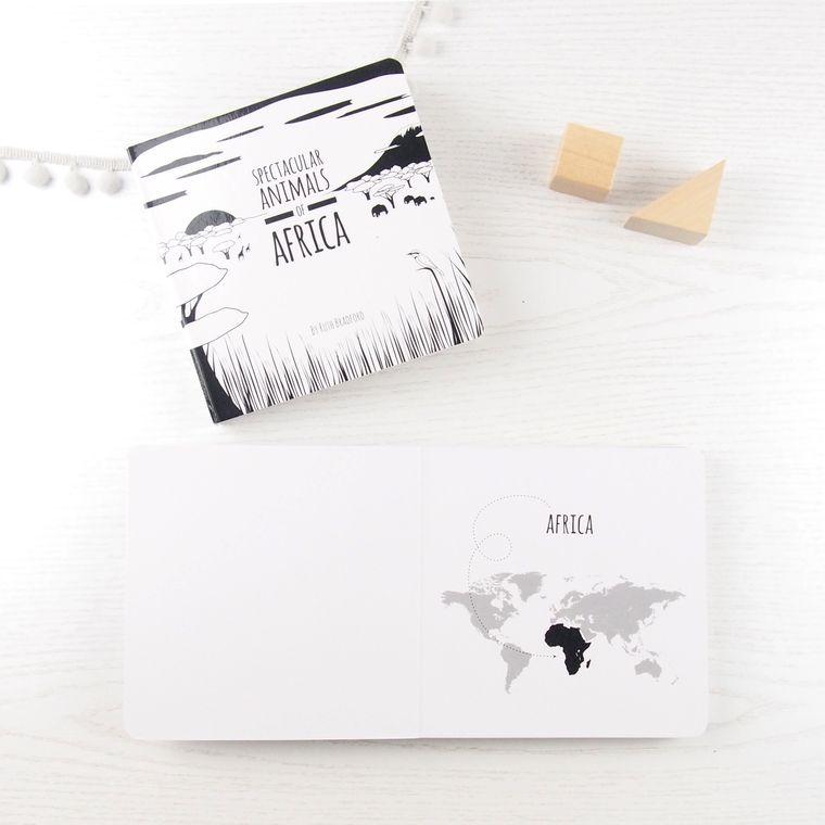 High Contrast Baby Book - African Animals Book The Little Black & White Book Project