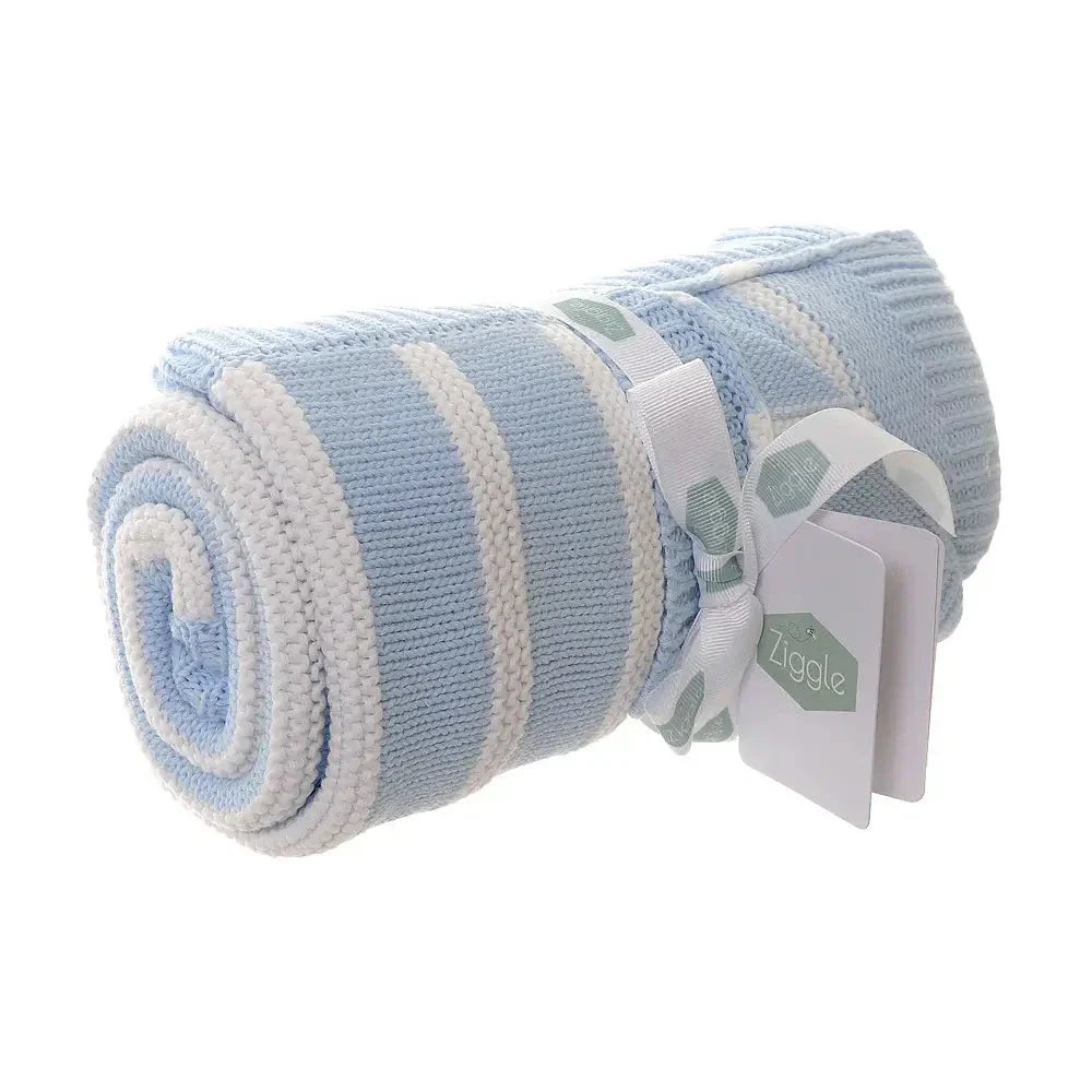 Ziggle Baby - Blue and White Stripes Blanket Blanket Ziggle Baby