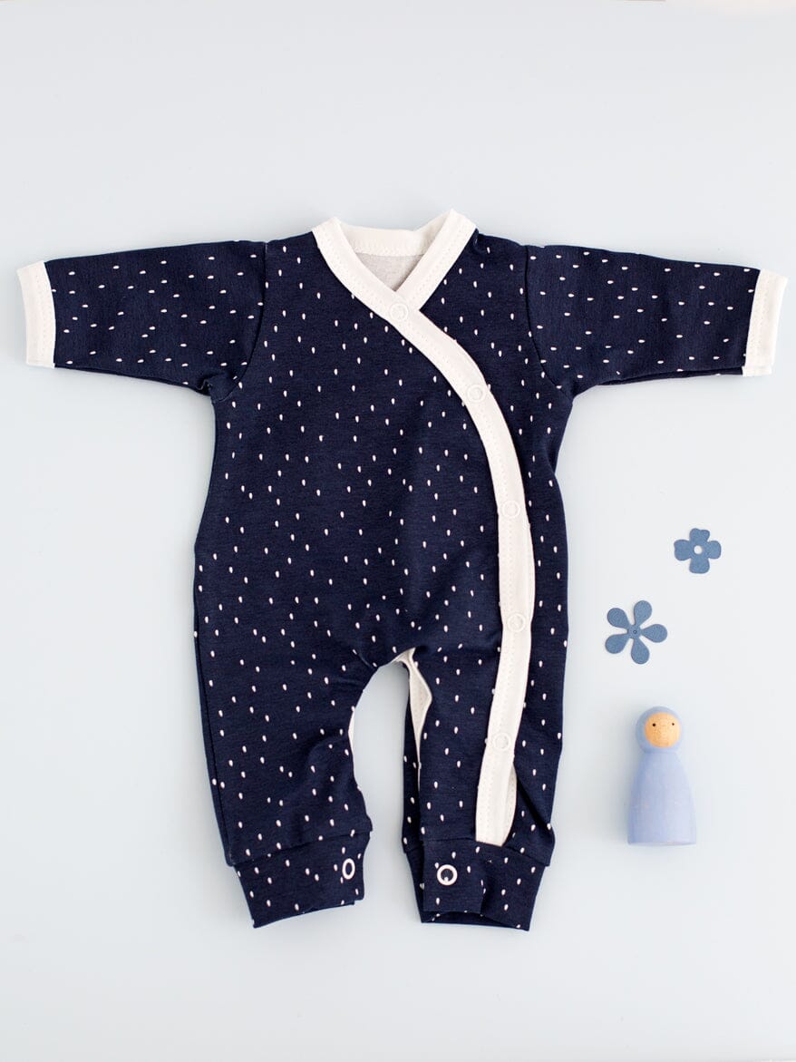 Sleepsuit for Premature & Tiny Babies, Midnight Snow Sleepsuit / Babygrow Tiny & Small