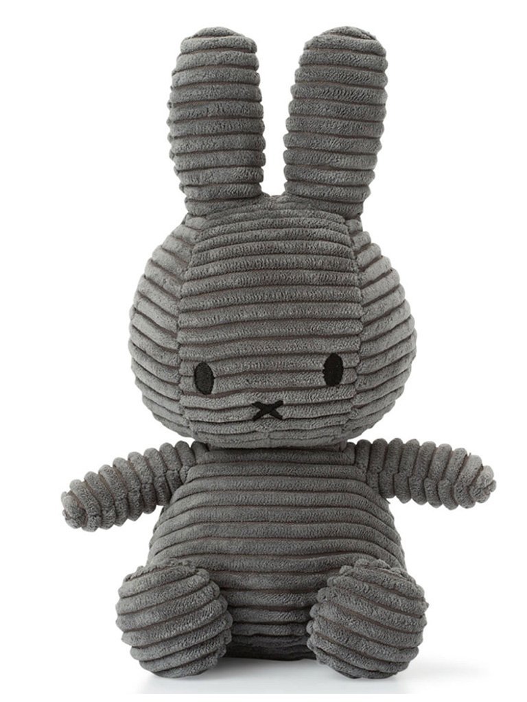 Miffy Corduroy Plush Toy - Grey Toy Miffy