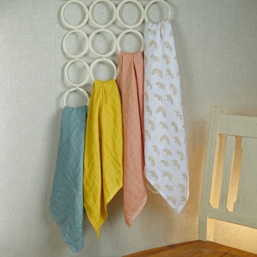 100% Pure Cotton Muslin - 70cm x 70cm - Ochre Muslin Muslinz