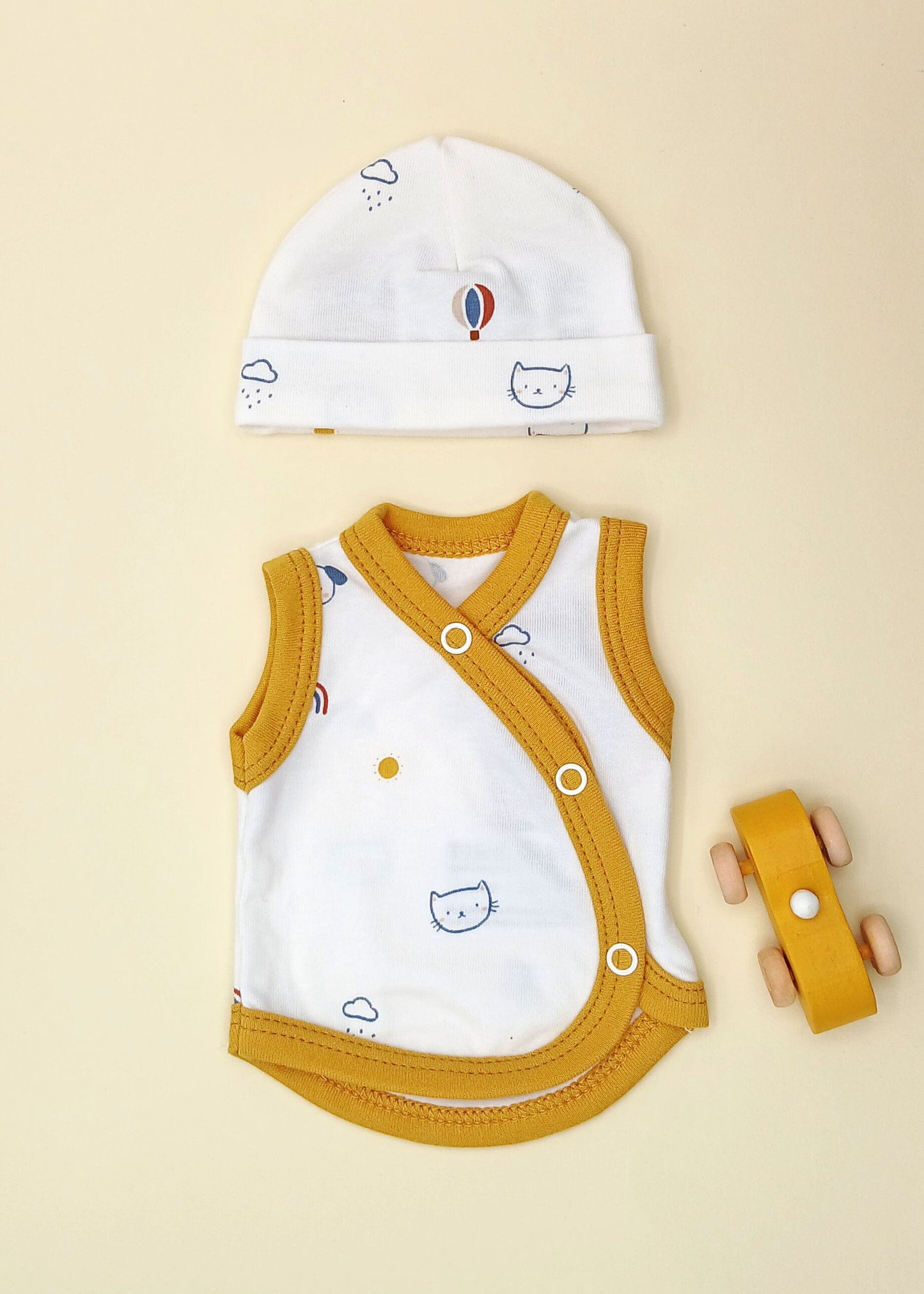 Incubator Vest & Round Hat Set, Pet Pals (Mustard) Incubator Vest & Hat Set Tiny & Small