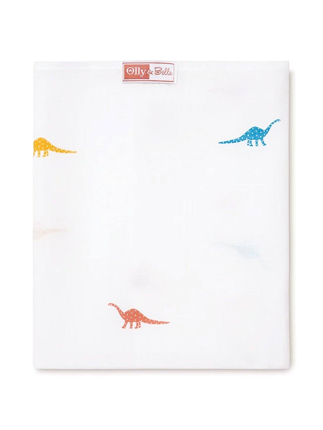 Dinosaur Print 100% Cotton Muslin Square By Olly & Belle Muslin Olly & Belle