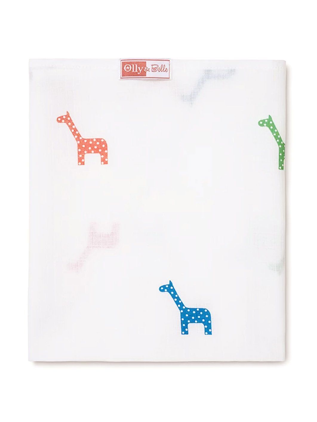 Giraffe Print 100% Cotton Muslin Square By Olly & Belle Muslin Olly & Belle