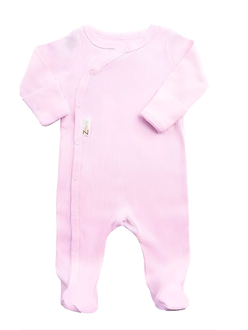 Pink Ribbed Sleepsuit Sleepsuit / Babygrow Soft Touch