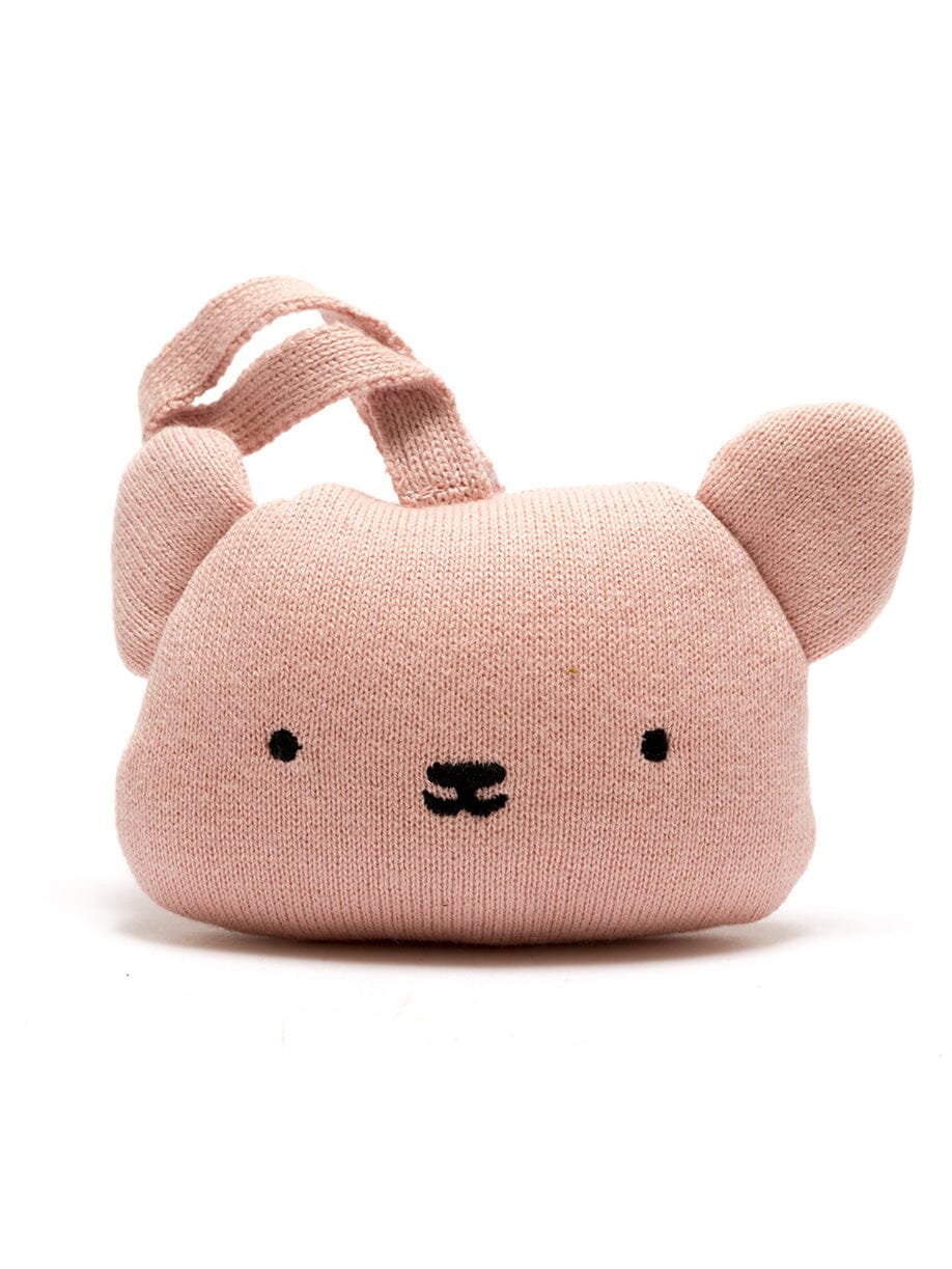 Knitted Pink Bear Pram Toy Toy Best Years