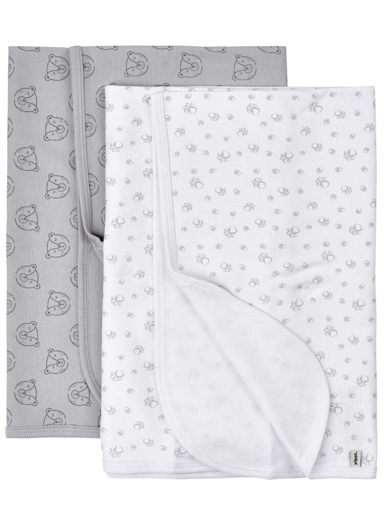 2 Pack, Organic Cotton Blankets, Bears, 70 x 70 cm Blanket Pippi