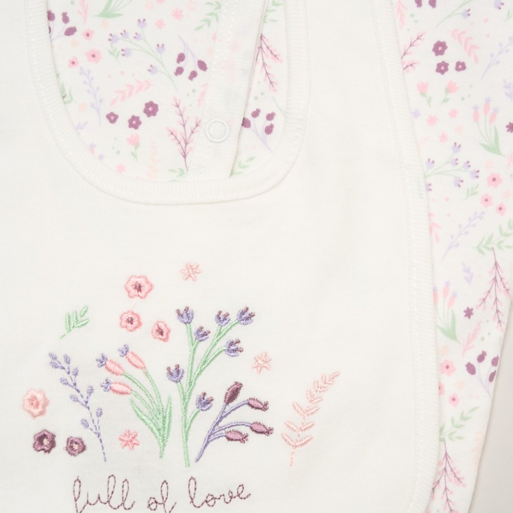 Floral 'Full of Love' 5 Piece Layette Gift Set - 3 sizes. Set Rock a Bye Baby